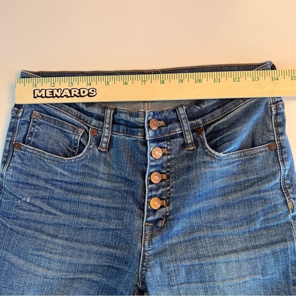 Madewell 9" High-Rise Skinny Exposed Button Fly Dark Wash Stretch Denim Jeans 28 - Picture 6 of 14